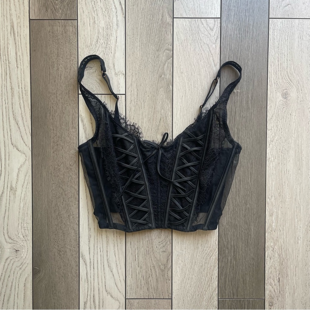 Victoria’s Secret Black Lace Corset Top